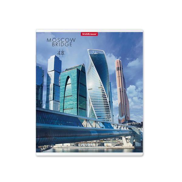 Тетрадь 48 л. кл. ErichKrause® Moscow Bridge, сплошной УФ-лак глянцевый