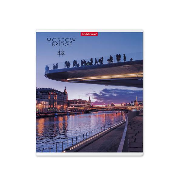Тетрадь 48 л. кл. ErichKrause® Moscow Bridge, сплошной УФ-лак глянцевый