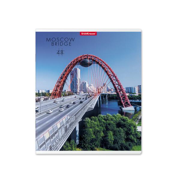 Тетрадь 48 л. кл. ErichKrause® Moscow Bridge, сплошной УФ-лак глянцевый