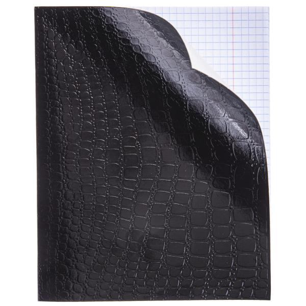 Тетрадь 48 л. кл. Бумвинил METALLIC тиснение CROCO Черная