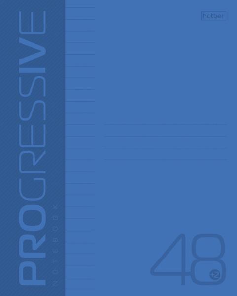 Тетрадь 48 л. лин. Пластиковая обложка. PROGRESSIVE (Синяя) 65г/кв.м