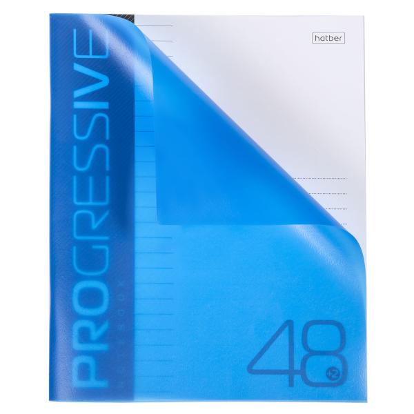 Тетрадь 48 л. лин. Пластиковая обложка. PROGRESSIVE (Синяя) 65г/кв.м