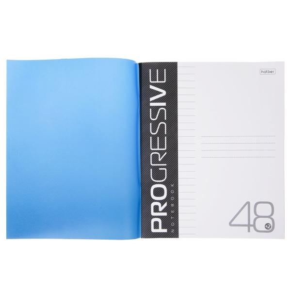 Тетрадь 48 л. лин. Пластиковая обложка. PROGRESSIVE (Синяя) 65г/кв.м
