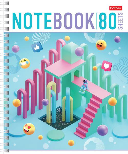 Тетрадь 80 л. кл. на гребне "Нежный возраст" 65 г/м2 глянц. ламин. 4 диз.в блоке