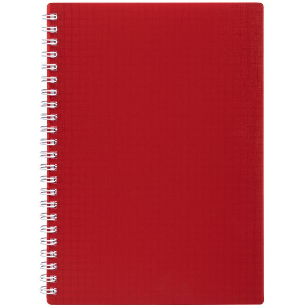 Тетрадь 80 л. кл. Пластиковая обложка на гребне CANVAS Красная