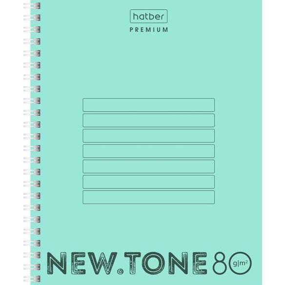 Тетрадь 80 л. кл. Пластиковая обложка на гребне NEWtone PASTEL МЯТА Многоуров.перфорация запечатанны