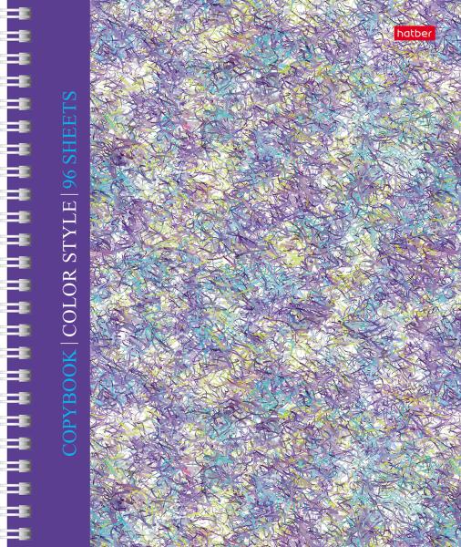 Тетрадь 96 л. кл. на гребне тв. обложка "Color book"