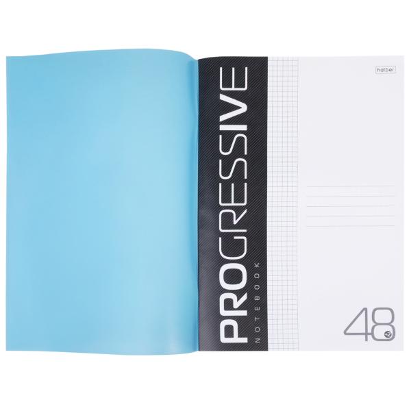 Тетрадь А4 48 л. кл. пластиковая обл. "PROGRESSIVE" 65г/кв.м СИНЯЯ