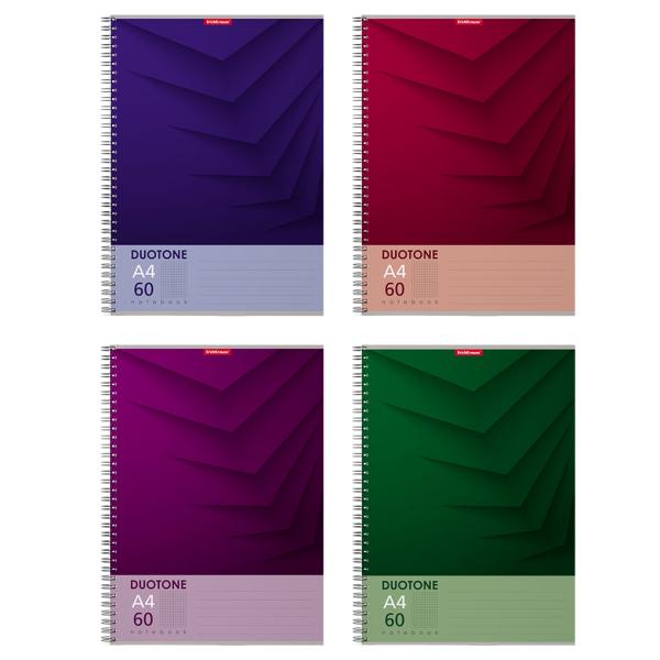 Тетрадь А4 60 л. кл. на спирали ErichKrause® Duotone Next, _MIX-PACK