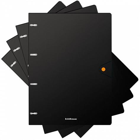 Тетрадь А4 80 л. кл. пластиковая обложка на кольцах ErichKrause® Accent на кнопке, ассорти