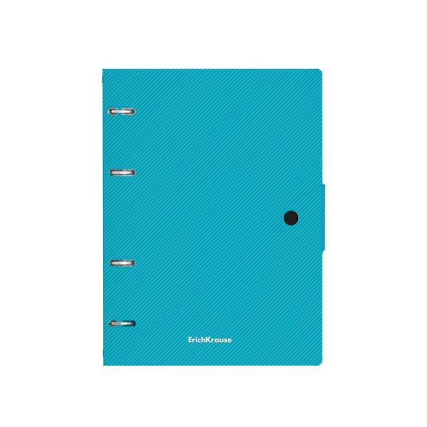 Тетрадь А5 80 л. кл. пластиковая обложка на кольцах ErichKrause Glance Vivid, ассорти, на кнопке