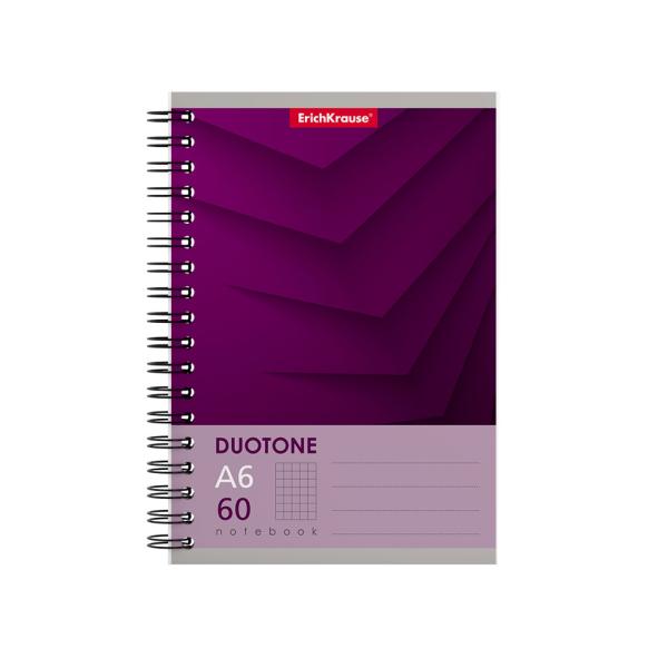 Тетрадь А6 60 л. кл. на спирали ErichKrause® Duotone Next, MIX-PACK