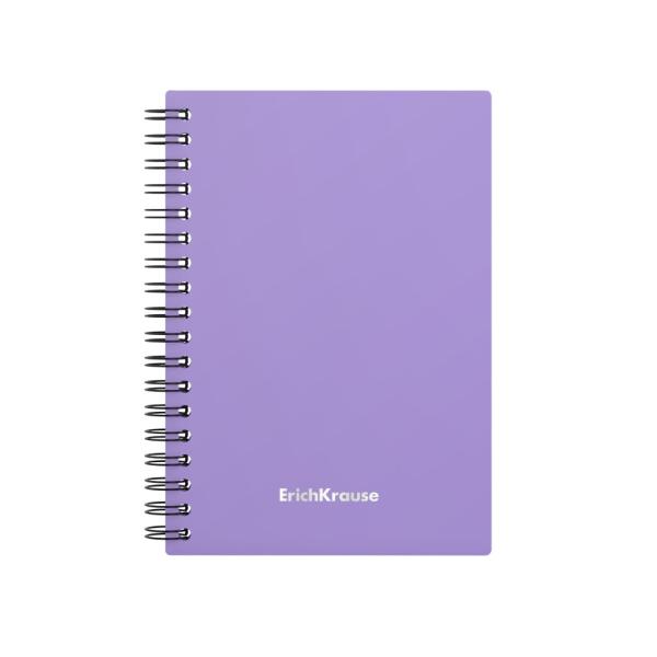 Тетрадь А6 80 л. кл. пластиковая обложка на спирали ErichKrause® Pastel, ассорти