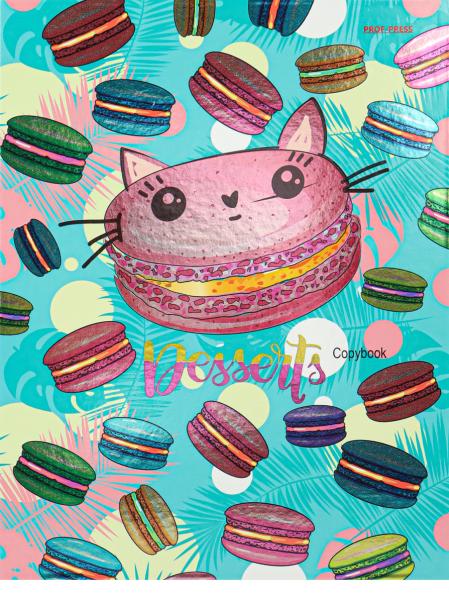 Тетрадь на кольцах 120 л. кл. "ЯРКИЕ МАКАРУНЫ твин-лак, холодная фольга