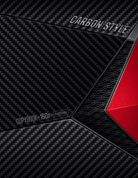 Тетрадь на кольцах 160 л. "CarbonStyle" мат.ламин. в индив.упак.