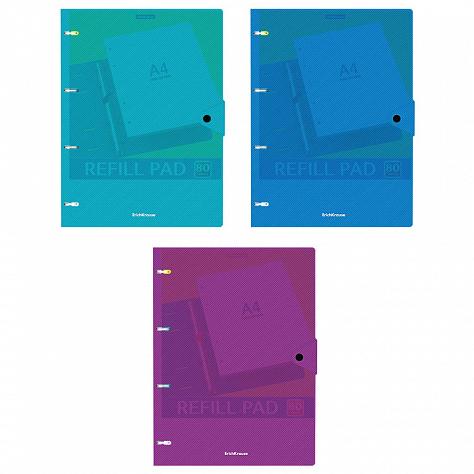 Тетрадь на кольцах с пластиковой обложкой ErichKrause® Glance Vivid, А4, 80 листов, клетка, на кнопк