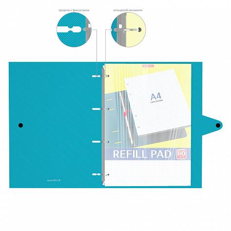 Тетрадь на кольцах с пластиковой обложкой ErichKrause® Glance Vivid, А4, 80 листов, клетка, на кнопк