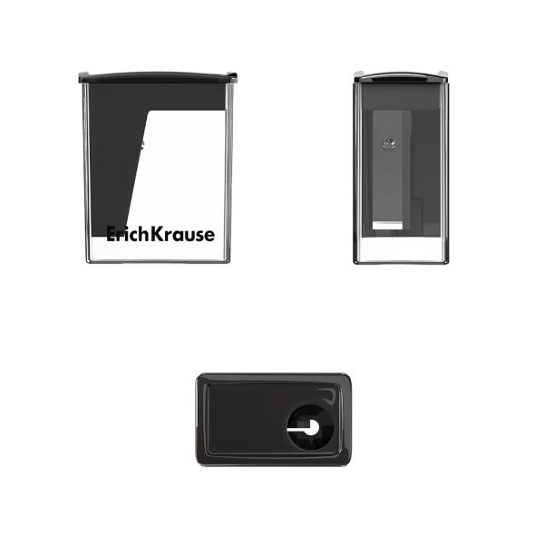Точилка ErichKrause City Mini, Classic, с контейнером, ассорти пластиковая (в коробке-дисплее по 28 