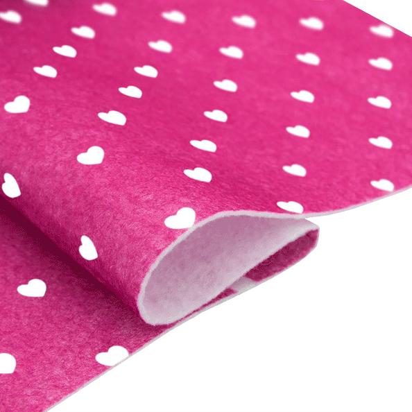 Фетр цветной мягкий с рисунком A4 "deVENTE. Hearts" 5 цв, 5 л, толщина 2 мм, пластиковый пакет с евр