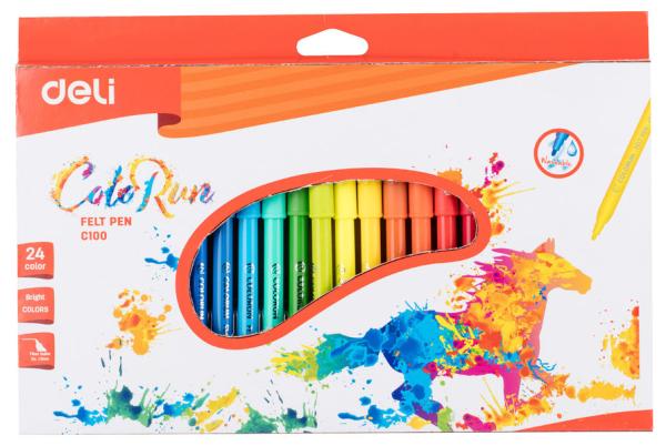 Фломастеры 24 цв. DELI ColoRun 