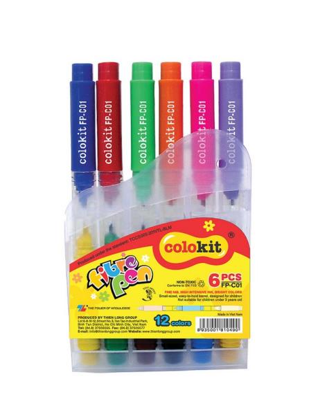 Фломастеры двусторонние COLOKIT Flexoffice, 12 цветов,