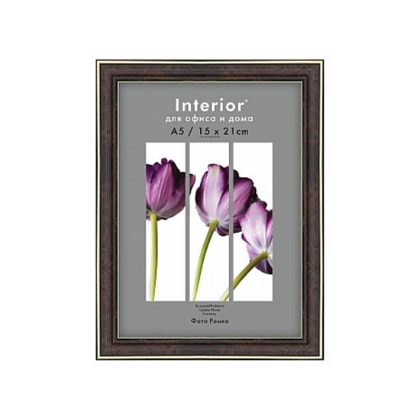 Фоторамка пластик 15*21 Interior Office 282 темный орех, со стеклом