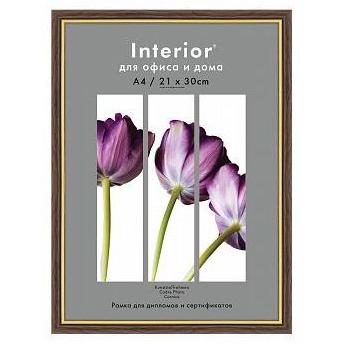 Фоторамка пластик 21*30 (А4) Interior Office 586 ольха, со стеклом