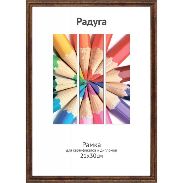 Фоторамка пластик 21*30 (А4) Светосила Радуга бронза, с пластиком (25)
