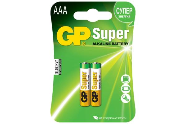 Э/п LR03 GP Super 2 шт., цена за блистер