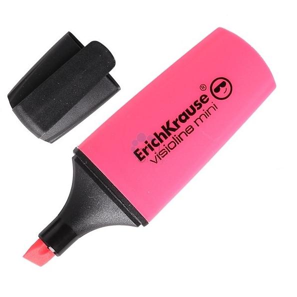 Маркер-текстовыделитель ErichKrause Visioline Mini, розовый