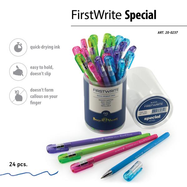 Ручка шариковая 0,5 мм Bruno Visconti "FirstWrite. Special" СИНЯЯ