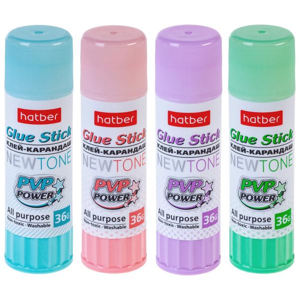*Клей-карандаш 36 гр. Hatber NEWtone 