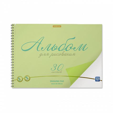 Альбом д/рис. 30 л. с пластиковой обложкой на спирали ErichKrause Neon зеленый, А4