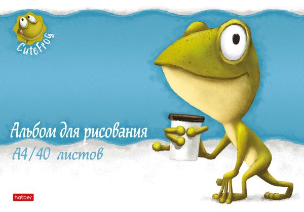 Альбом д/рис. 40 л. "Лягушонок Ден" мат ламин,тиснение