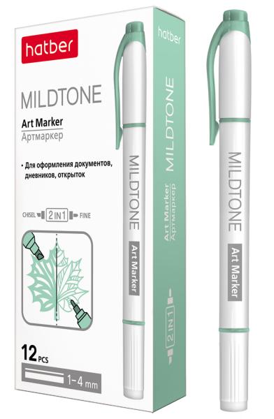 Артмаркер Hatber Mildtone Pastel, двусторонний. Мятный