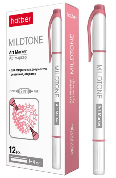 Артмаркер Hatber Mildtone Pastel, двусторонний. Розовый