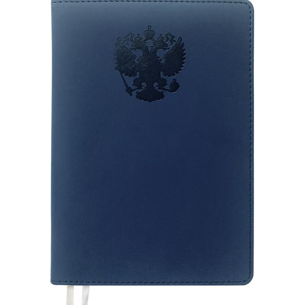 Бизнес бук (книга для записей) "deVENTE. Emblem" A4 128 стр, синий, кремовая бумага 70 г/м² в клетку
