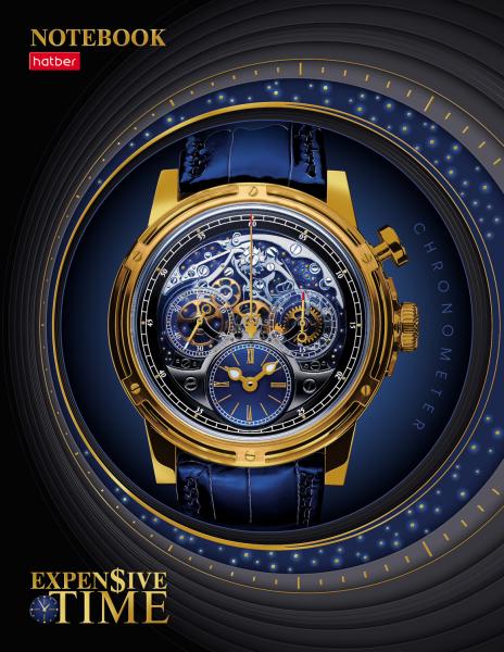 Бизнес-блокнот А5 80 л. кл. "TIME" 5 цв. блок, тв.переплет мат.ламин. 3D фольга 3D лак