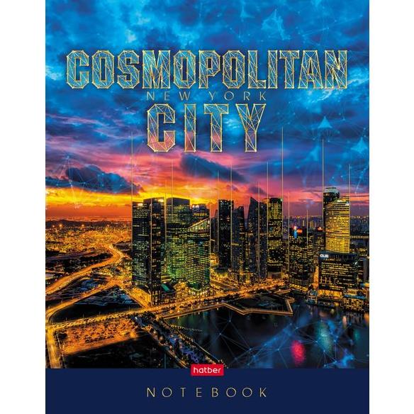 Бизнес-блокнот А5 80 л. кл. тв.переплет "Cosmopolitan city" 5-цв. блок  мат.ламин. 3D фольга