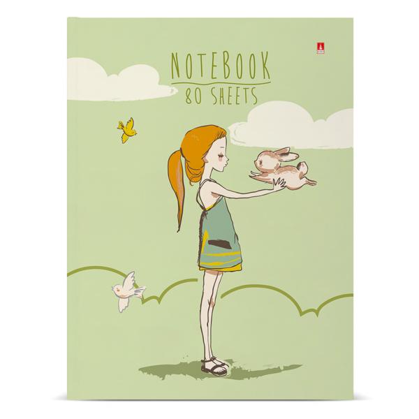 Бизнес-блокнот А6 80 л. кл. GIRL AND RABBIT