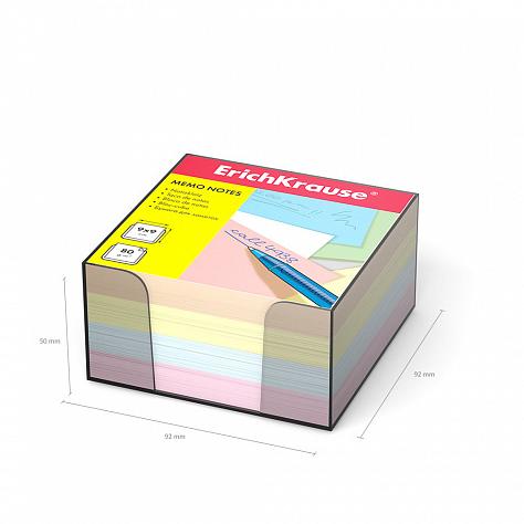 Блок бумаги  9*9*5см ErichKrause в пл/боксе /ассорти/