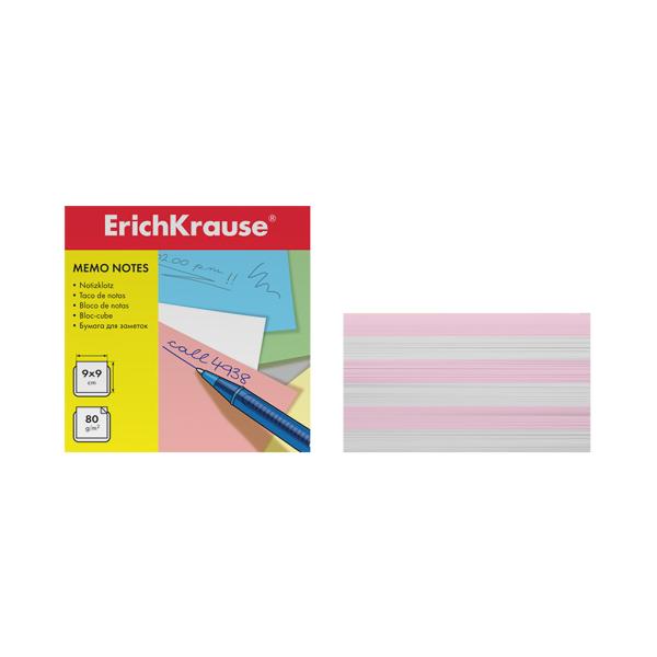 Блок бумаги  9*9*5см ErichKrause запасной розовый