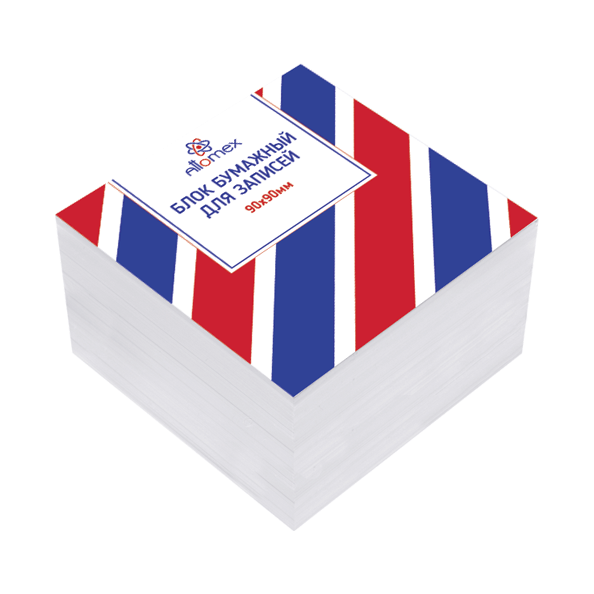 Блок бумаги  9*9*5см газет, пл. 55 г/м², белизна 70%, проклеенный