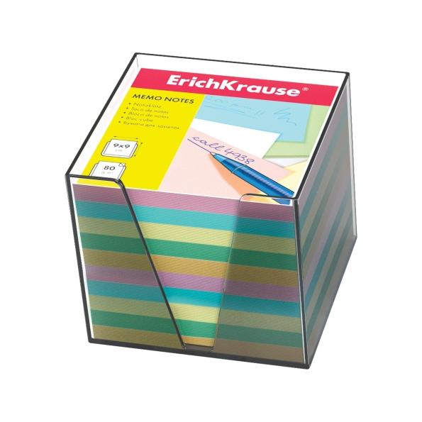 Блок бумаги 9*9*9см ErichKrause в пл/боксе/ассорти/