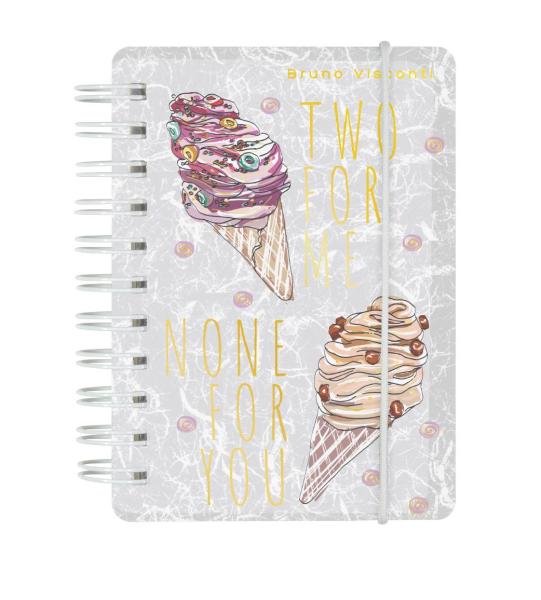 Блокнот "CUTE JOURNAL" А7 80 л. кл. на гребне с резинкой "МОРОЖЕНОЕ"