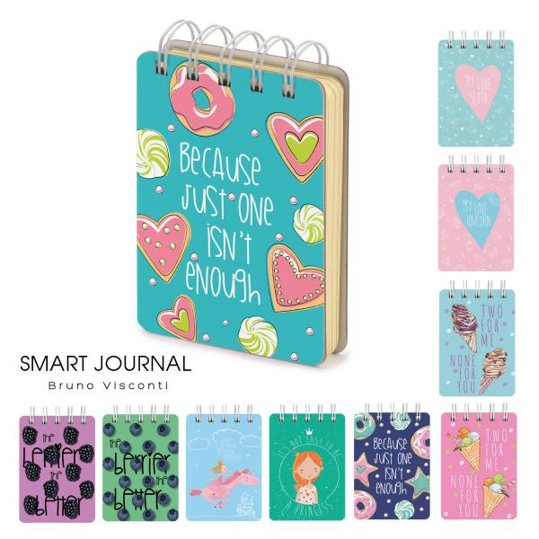 Блокнот "SMART JOURNAL" А7 108 л. лин. на гребне (10 ВИДОВ) МИКС 2
