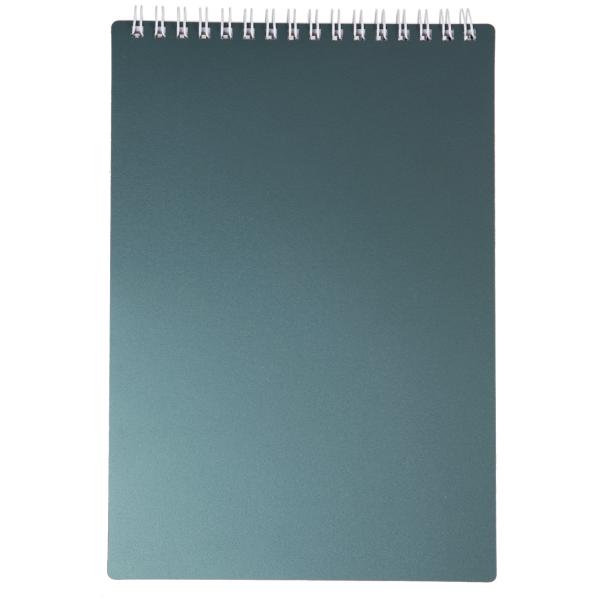 Блокнот А5 80 л. кл. на гребне METALLIC темно-синий, пластиковая обложка