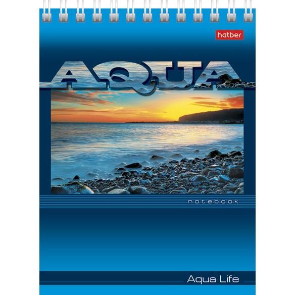 Блокнот А6 40 л. кл. на гребне "AQUA"