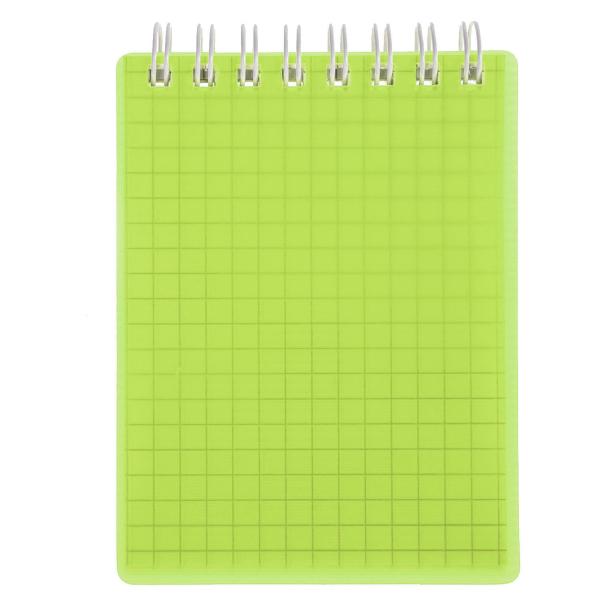 Блокнот А7 80 л. кл. на гребне "LINE NEON" Зелный. Пластиковая обложка