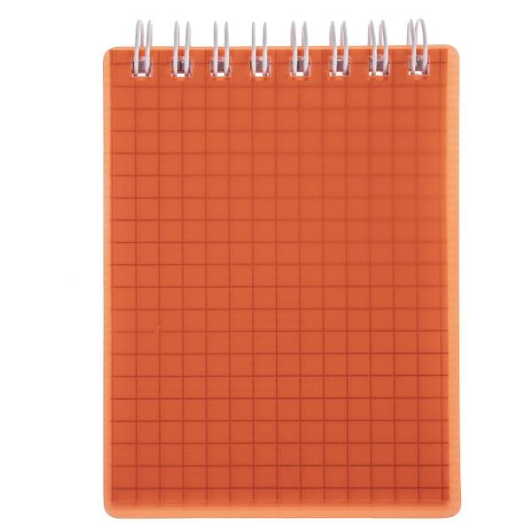 Блокнот А7 80 л. кл. на гребне "LINE NEON" Оранжевый Пластиковая обложка
